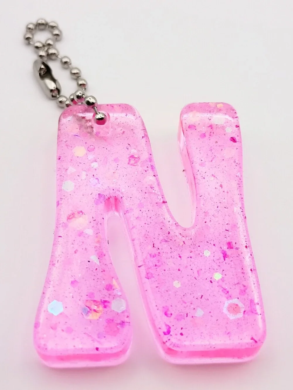 Pink Glitter 'N' Keychain Card Holder Charm - Picture 2 of 4